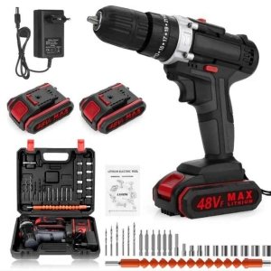 21V High Torque Portable Cordless Drill Set Wireless Battery Power Impact Drills Rechargeable Home Electric Screwdriver Kits