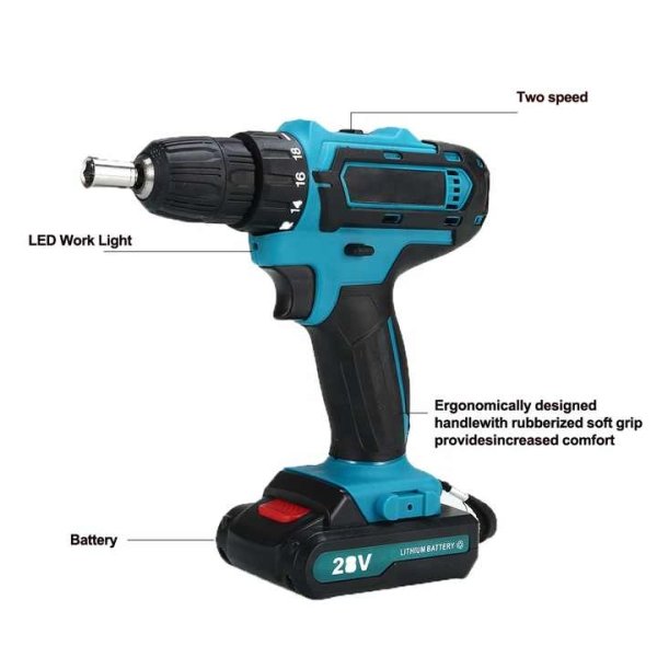 Custom 21V Portable Cordless Drill Multifunction Electric Hand Drill Kits Industrial Rechargeable Lithium Electric Drill - Image 3
