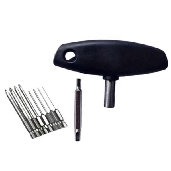 T-type Screwdriver Hexagonal Socket Replacement Handle Strong Magnetic Sleeve Wrench Set Tools 6.35
