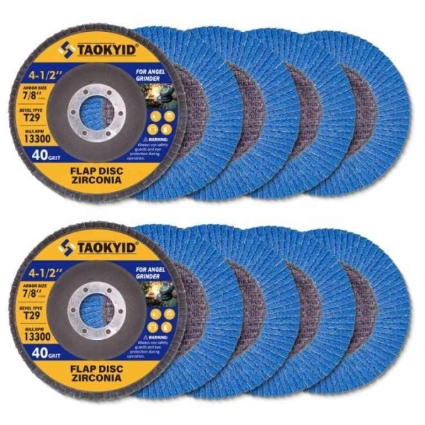 10 PCS/1 Set Grinding Disc 4.5/5 Inch Custom Logos Alumina-Zirconia 115mm Flap Discs for Metal for Grinder