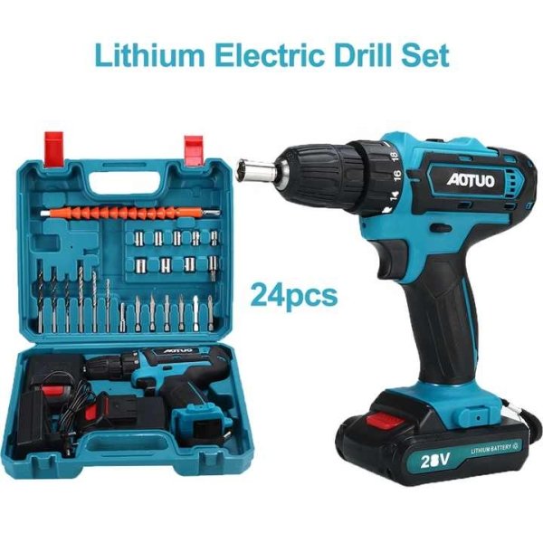 Custom 21V Portable Cordless Drill Multifunction Electric Hand Drill Kits Industrial Rechargeable Lithium Electric Drill - Image 2