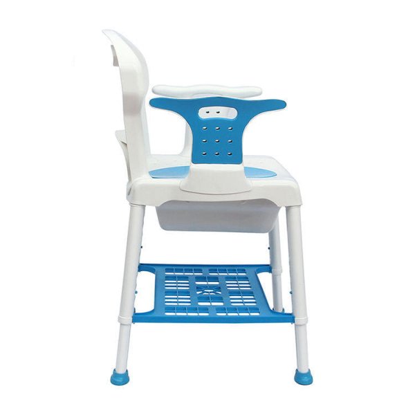 Andcare AC3452 Bath Safety Height Adjustable Plastic Shower and Commode Chair - Image 3