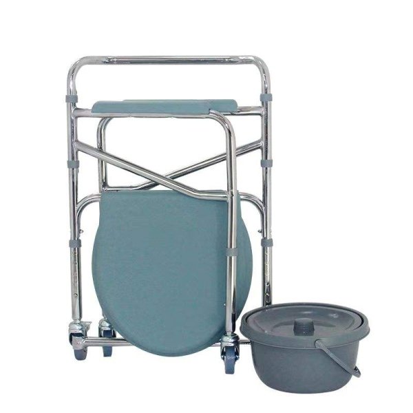 New Design Rehabilitation Equipment Commode Chair Toilet Chair Shower Chair With Silent Wheels - Image 3