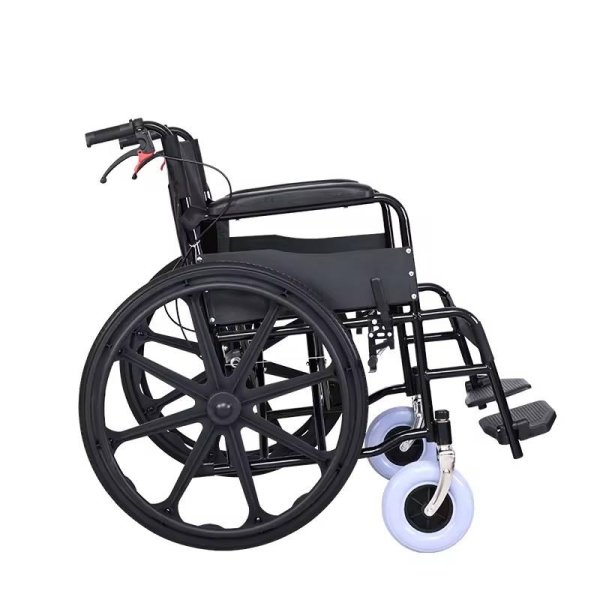 High Quality Basic Model Economy Aluminium Steel Manual Light Weight Folding Wheel Chair Wheelchair for Chinese Manufacturer - Image 2