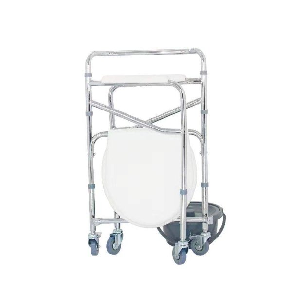 2025 Yenuo Medical High Quality Rehabilitation Equipment Stainless Steel Adjustable Folding Commode Chair With Wheels - Image 4