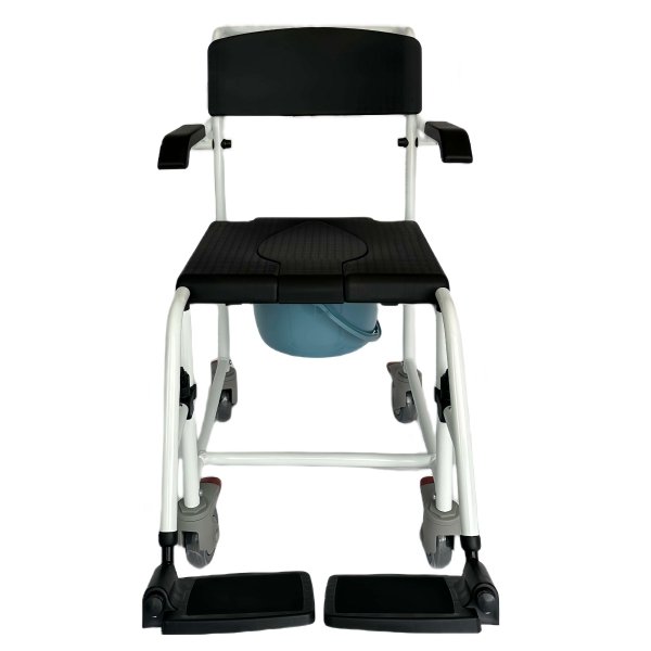 Aluminum Commode Chair with Detachable Footrest and Adjustable Armrests Sturdy Walker & Rollator - Image 2
