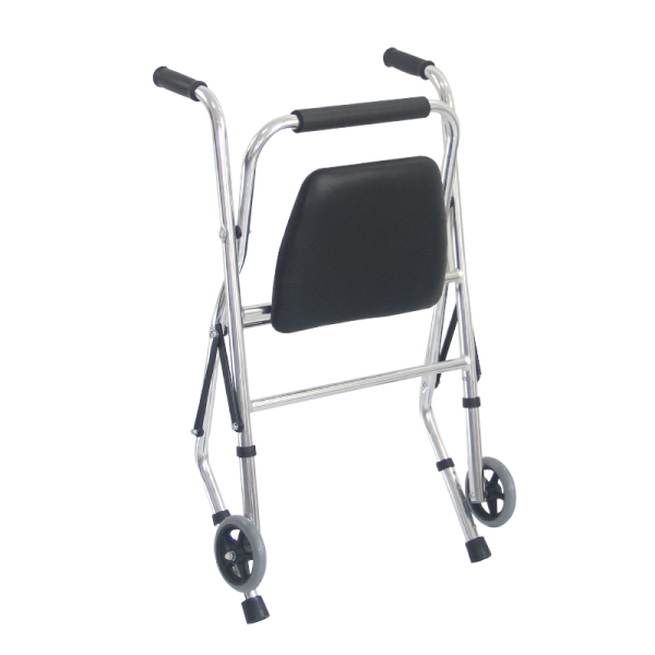Rehabilitation Health Supplies Shinning Silver Walker with Wheels and Seat for the Old Man - Image 4