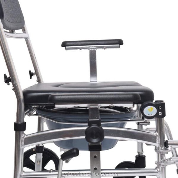 Folding Commode Shower Chair with Bedpan/Home Care or Health Care Toilet Commode Chair/Wheelchair - Image 2