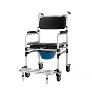 Factory Mobile Toilet Seat Multifunction Foldable Shower Commode Chair with Wheels for Adults Elderly Wheelchair