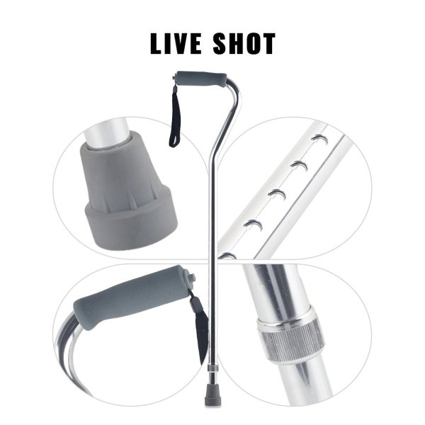 Factory Custom Hight Adjustable Cane Outdoor Walking Stick Lightweight Aluminum Walking Stick Elderly Crutch - Image 2