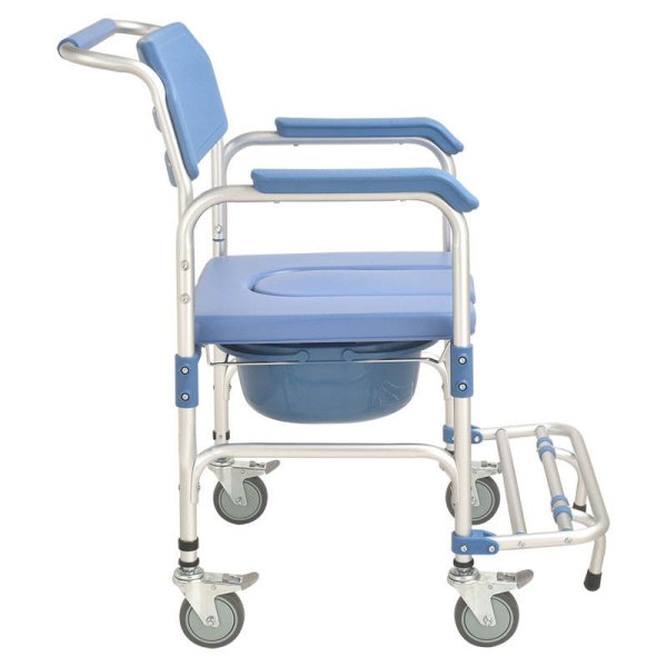 Professional Folding Commode Chair with Wheels Old Man Toilet Chair Bathroom Toilet Seat - Image 3