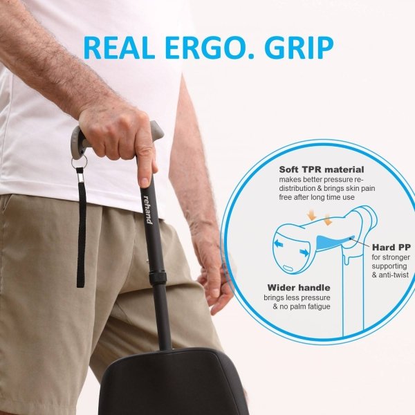 Rehand Cane with Seat Aluminum Alloy Crutch Chair Telescopic Folding Three Legs Cane Old People Used Walking Stick with Seat - Image 2