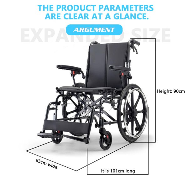 OEM Manual Wheelchair – Foldable Aluminium Alloy Frame for Elderly & Disabled - Image 4