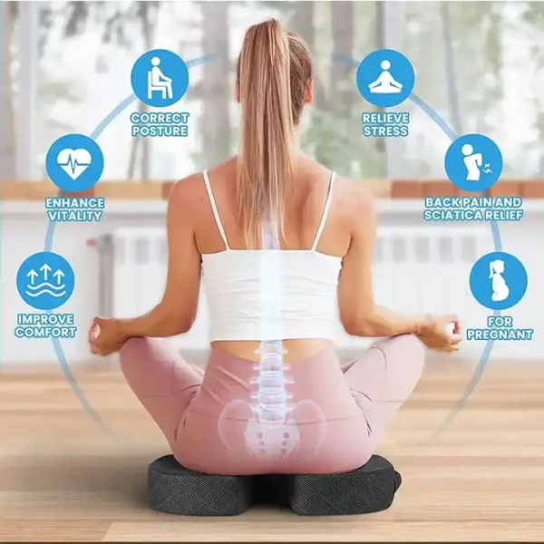 Bewalker Hot Ergonomic Orthopedic Pain Relief Comfortable Non-Slip Coccyx Memory Foam Chairs Pads Seat Cushion - Image 3