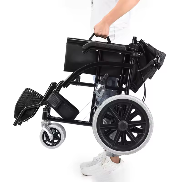 Folding Manual Wheelchair With Removable or Flip Back Armrests Large WheelsChair for Adults300lb Capacity - Image 2