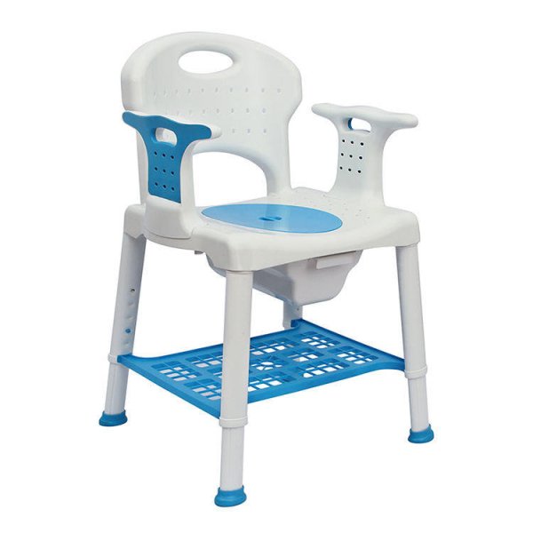 Andcare AC3452 Bath Safety Height Adjustable Plastic Shower and Commode Chair - Image 2